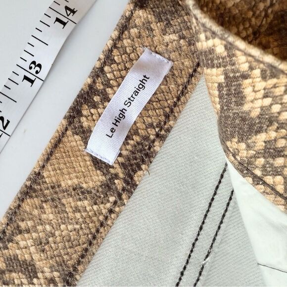 NWOT Frame Le High Straight Leg Python Snakeskin Print Denim Ankle Jeans Size 32 - Picture 8 of 13